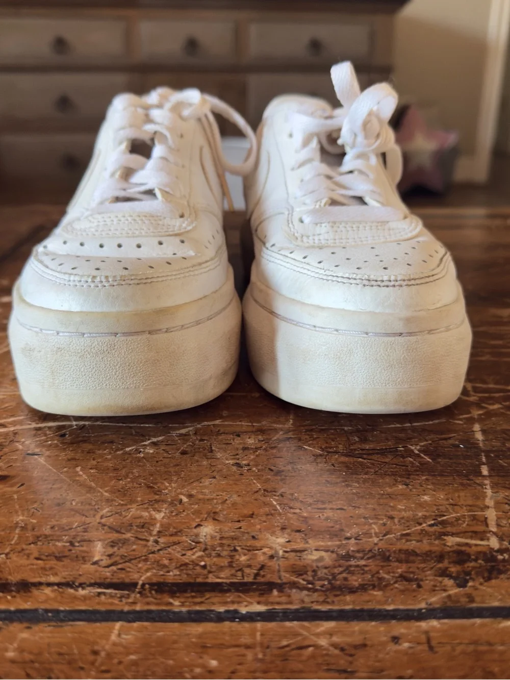 White Women's Platform Sneaker - Branded Athletic Style